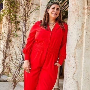 Katie Sturino X The DropWomen's Flame Red Jumpsuit 2x